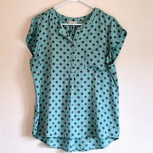 Liz Clairborne Large Teal Print Shirt